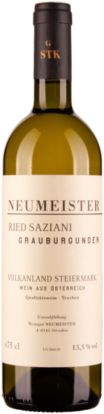 Grauburgunder Ried Saziani GSTK Vulkanland Steiermark DAC bio 2023